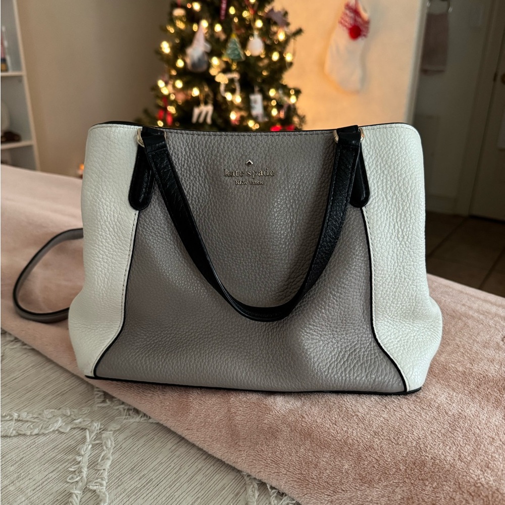 Kate Spade Black, White, and Gray Crossbody/Hand Bag